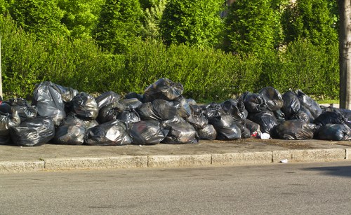 Professional waste clearance team at work